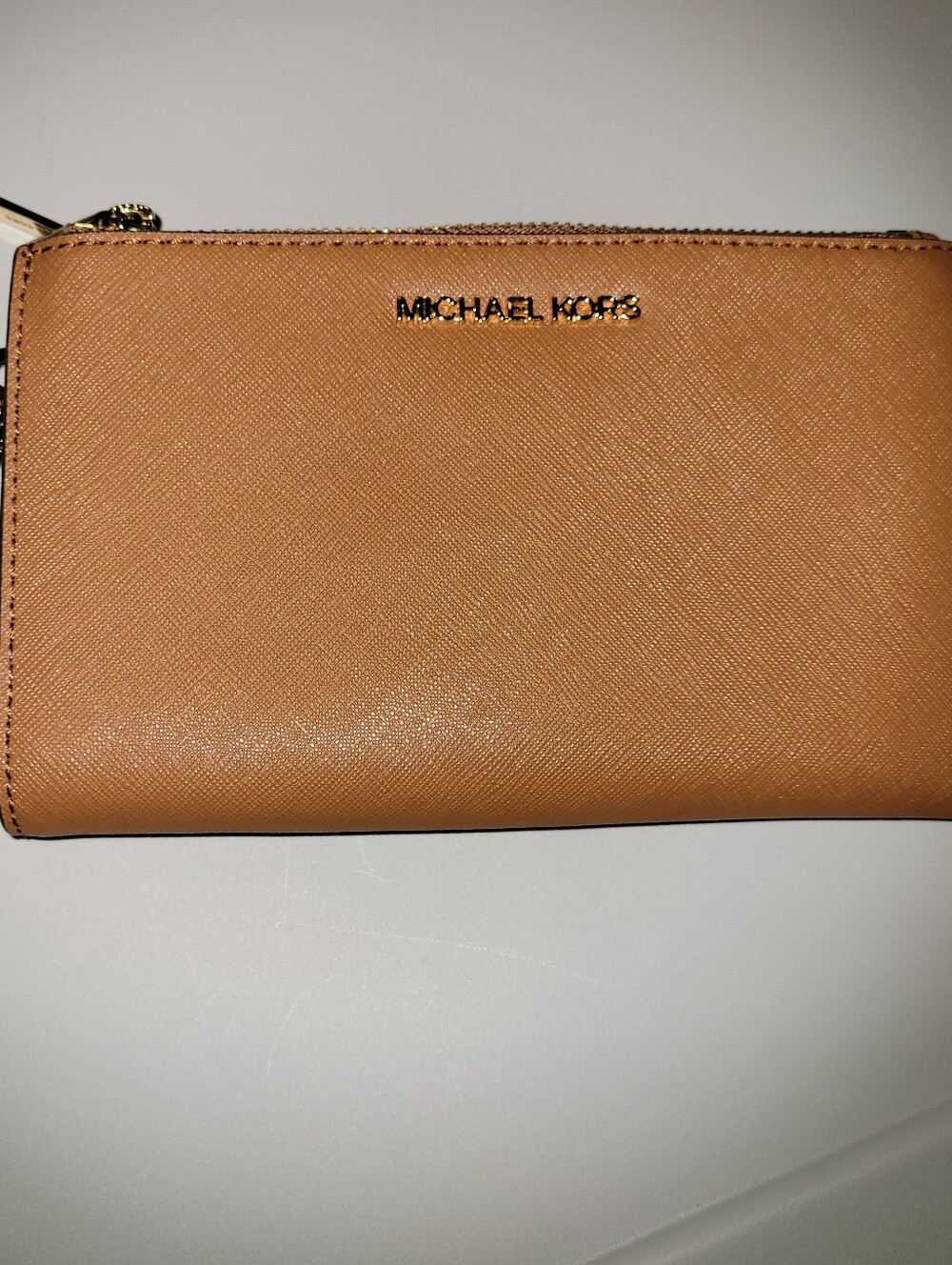 Michael Kors Tan Saffiano Leather Wristlet